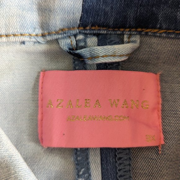 AZALEA WANG Gemini Blue Peplum Ruffled Denim Jacket Size 3XL Jean Akira - Picture 16 of 16